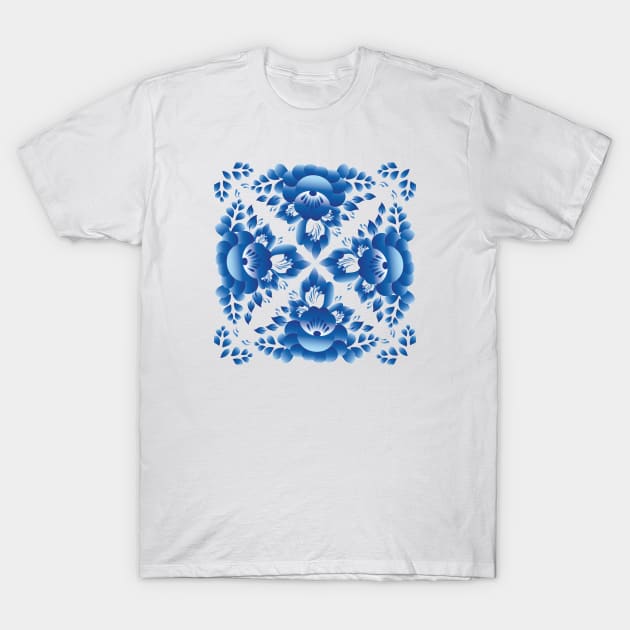 Romantic blue flowers and leaves (3) T-Shirt by EkaterinaP